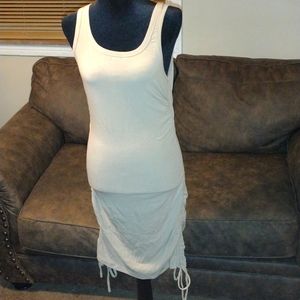 Ribbed Tank Dress in a light tan Color Size Large